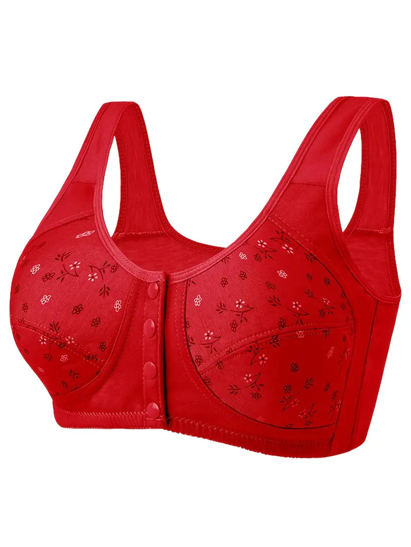WOMEN'S Soft Cotton, FRONT FASTENING BRA, 4 COLOURS AVAILABLE, SIZE 16/18