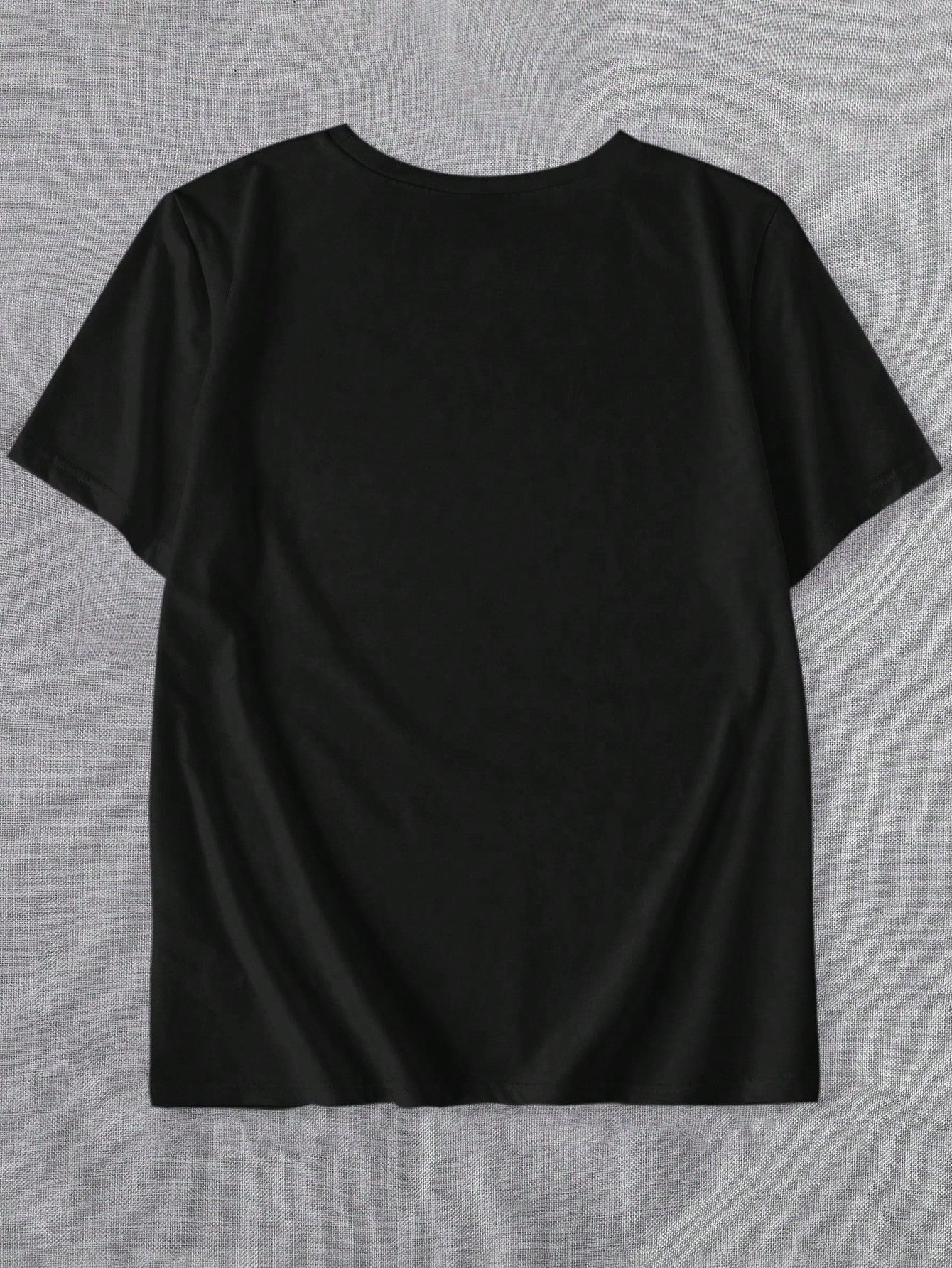 WOMEN'S BLACK T SHIRT, JAMAICA LOGO PRINT. PLUS SIZE 24
