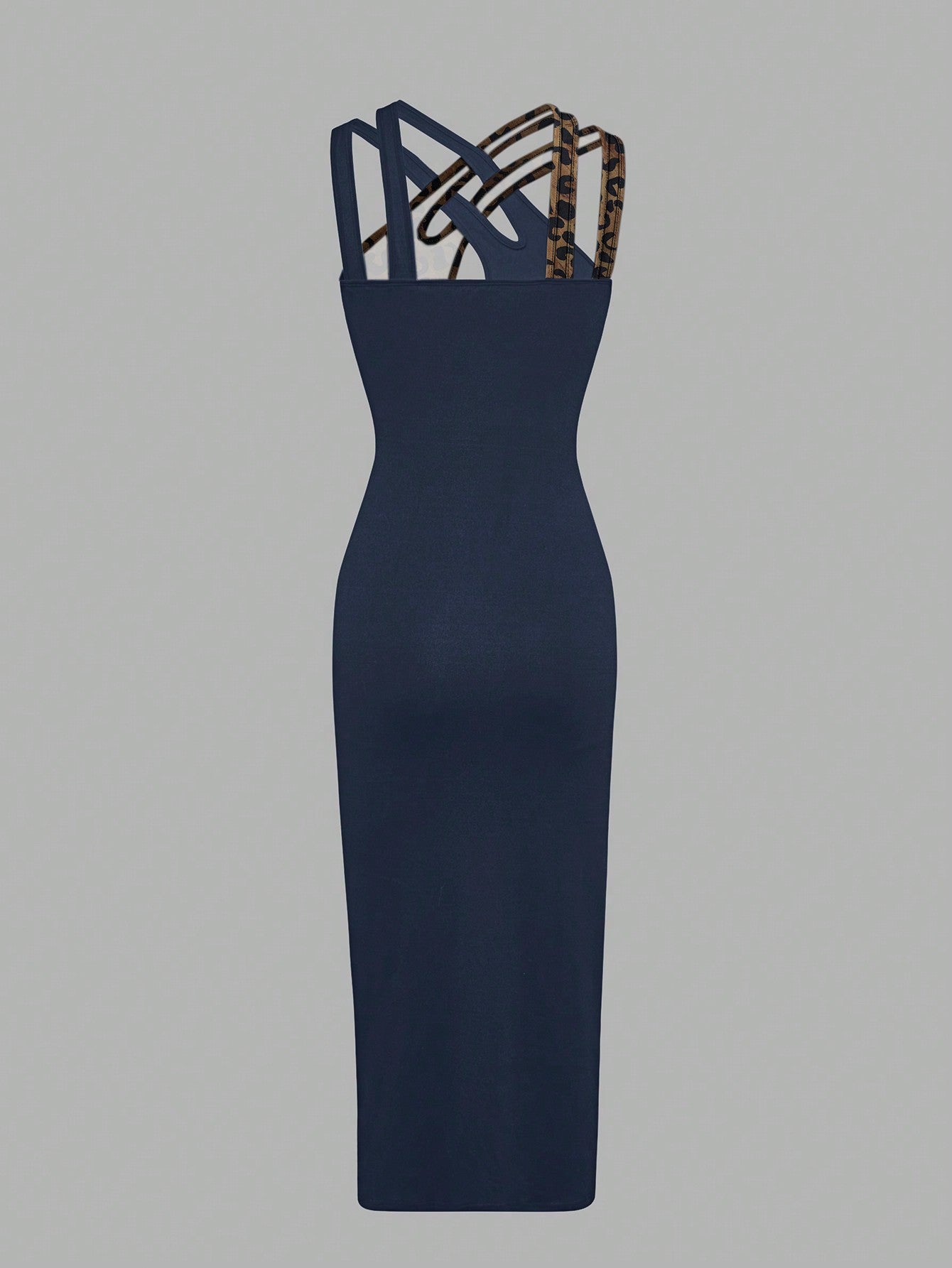 WOMENS STRETCH JERSEY BLACK MAXI DRESS SIDE SPLIT SHOESTRTING STRAPS SIZE 8 BN