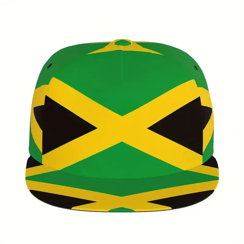 Men's Rasta, Reggae, Jamaica Flag, Hip Hop, Wide Peak Cap.
