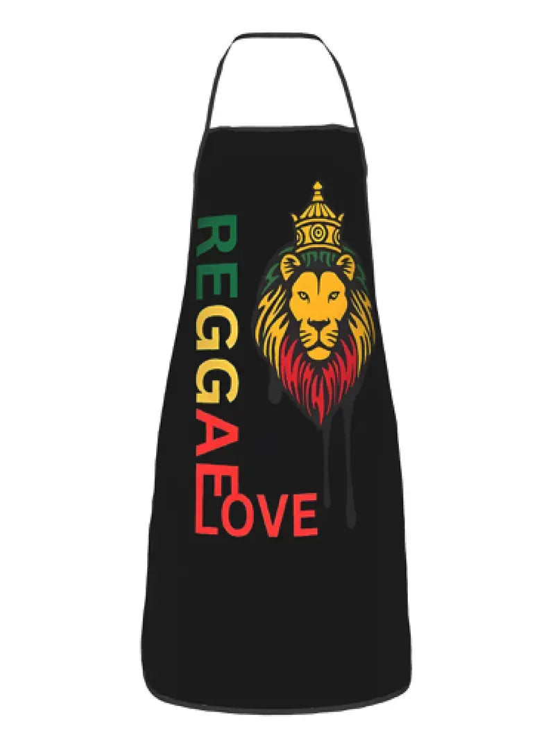 Rasta, Reggae, Jamaica inspired, Unisex Apron, Digital Print, Lion of Judah, "REGGAE LOVE"